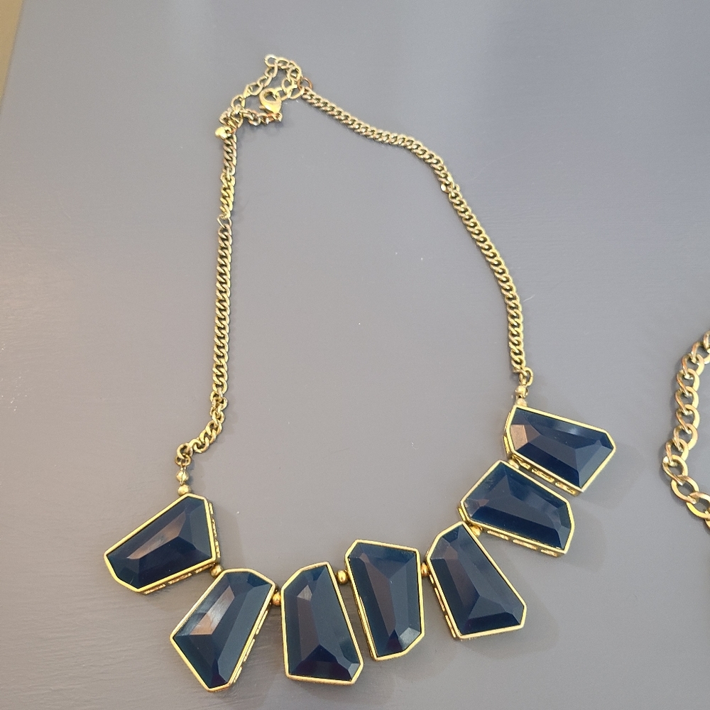 Blue, chunky stone necklace